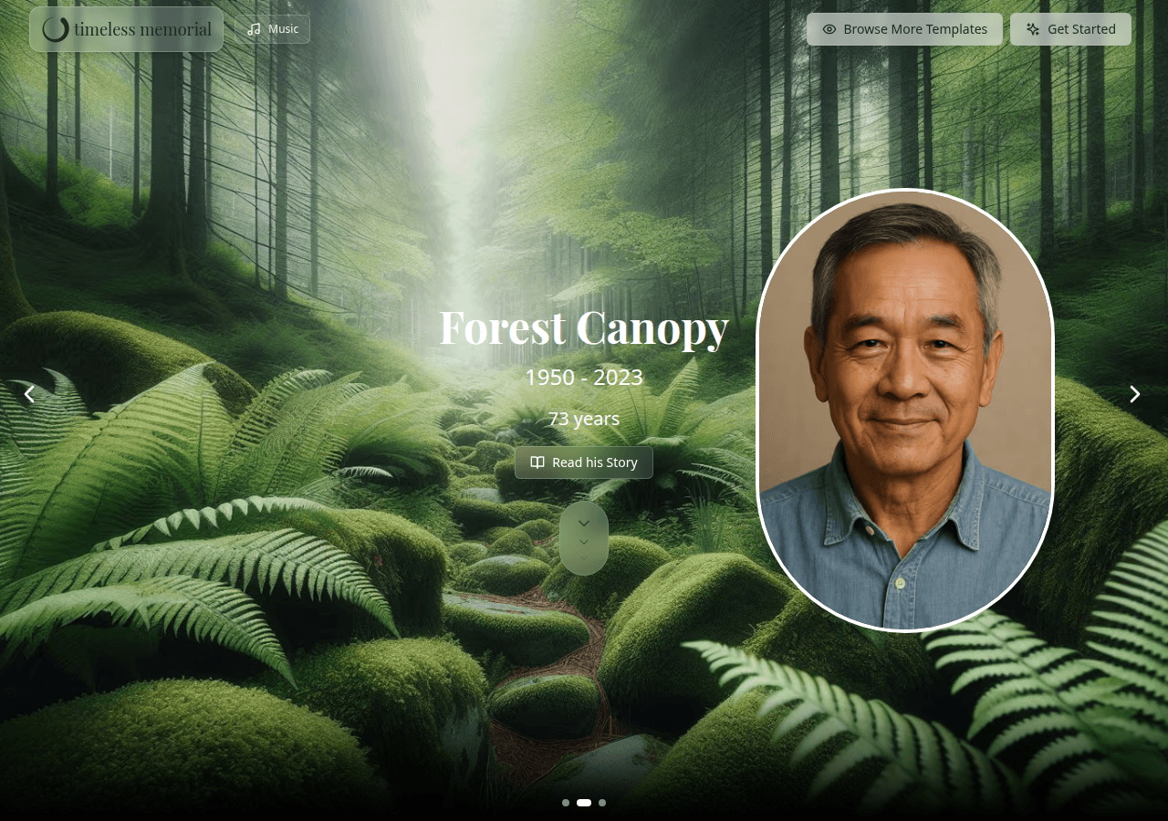 Sample memorial: Forest Canopy